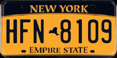 NY license plate HFN8109