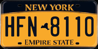 NY license plate HFN8110