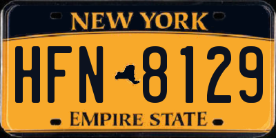 NY license plate HFN8129
