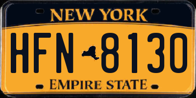 NY license plate HFN8130