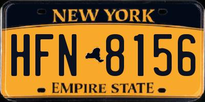 NY license plate HFN8156