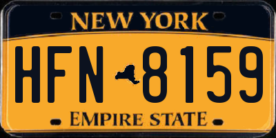 NY license plate HFN8159