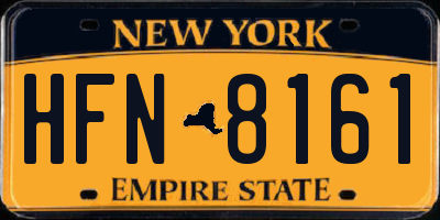 NY license plate HFN8161