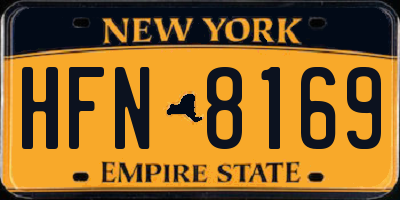 NY license plate HFN8169