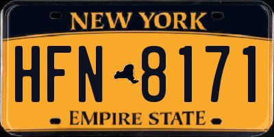 NY license plate HFN8171