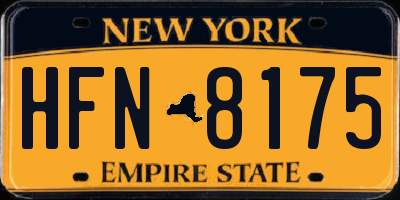 NY license plate HFN8175