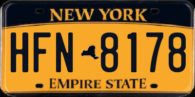 NY license plate HFN8178