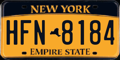 NY license plate HFN8184