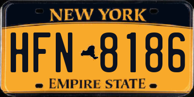 NY license plate HFN8186