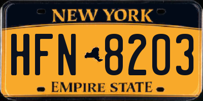 NY license plate HFN8203