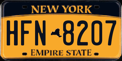 NY license plate HFN8207