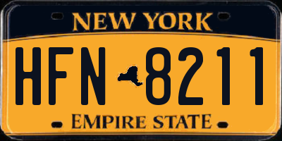 NY license plate HFN8211