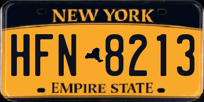 NY license plate HFN8213