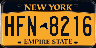 NY license plate HFN8216