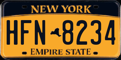 NY license plate HFN8234