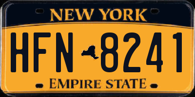 NY license plate HFN8241