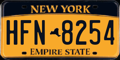 NY license plate HFN8254