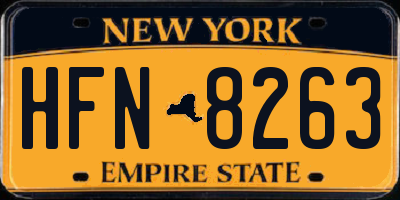 NY license plate HFN8263