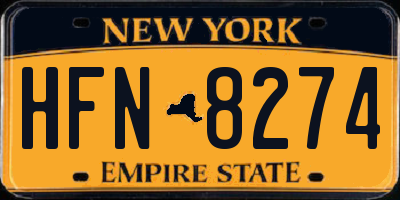 NY license plate HFN8274
