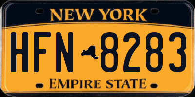 NY license plate HFN8283