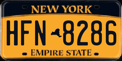 NY license plate HFN8286