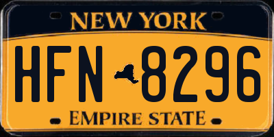 NY license plate HFN8296