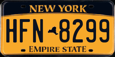 NY license plate HFN8299