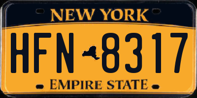 NY license plate HFN8317