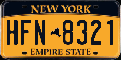 NY license plate HFN8321