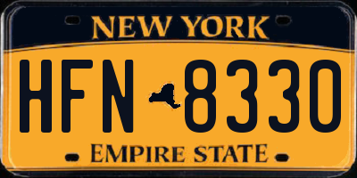 NY license plate HFN8330
