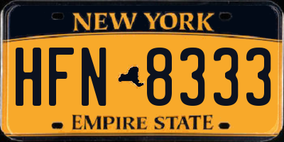 NY license plate HFN8333