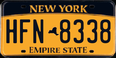 NY license plate HFN8338