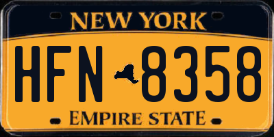 NY license plate HFN8358