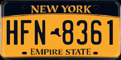 NY license plate HFN8361