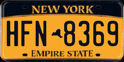 NY license plate HFN8369