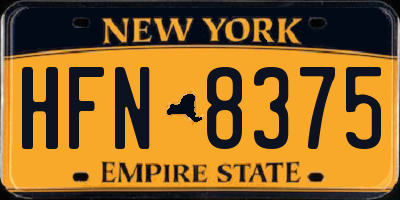 NY license plate HFN8375
