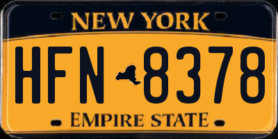 NY license plate HFN8378