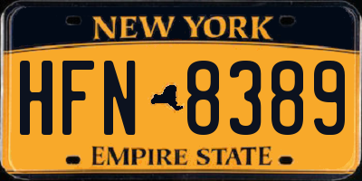 NY license plate HFN8389