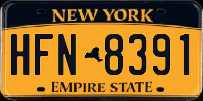 NY license plate HFN8391