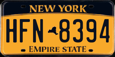 NY license plate HFN8394