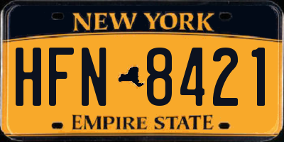 NY license plate HFN8421
