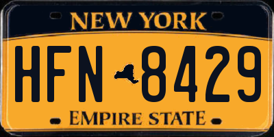 NY license plate HFN8429