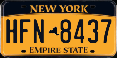 NY license plate HFN8437