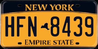 NY license plate HFN8439