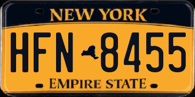 NY license plate HFN8455