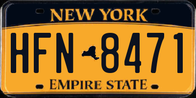 NY license plate HFN8471
