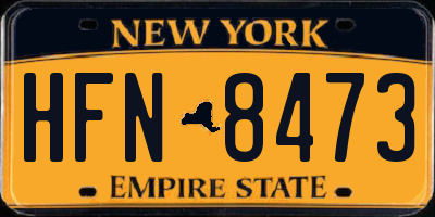 NY license plate HFN8473
