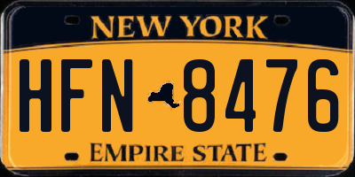 NY license plate HFN8476