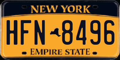 NY license plate HFN8496