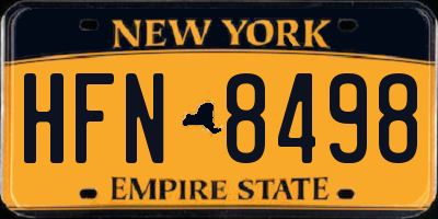 NY license plate HFN8498